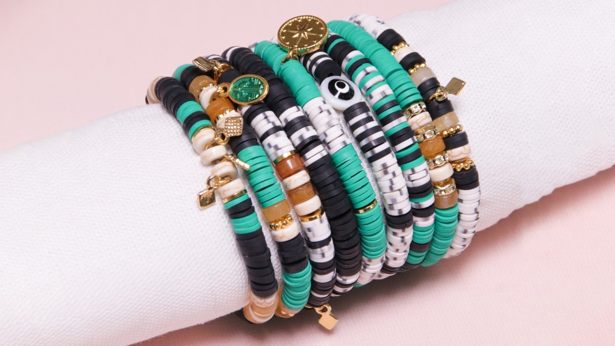 Braccialetti elastici rotondi modello heishi Canopée Braccialetti elastici rotondi modello heishi Canopée