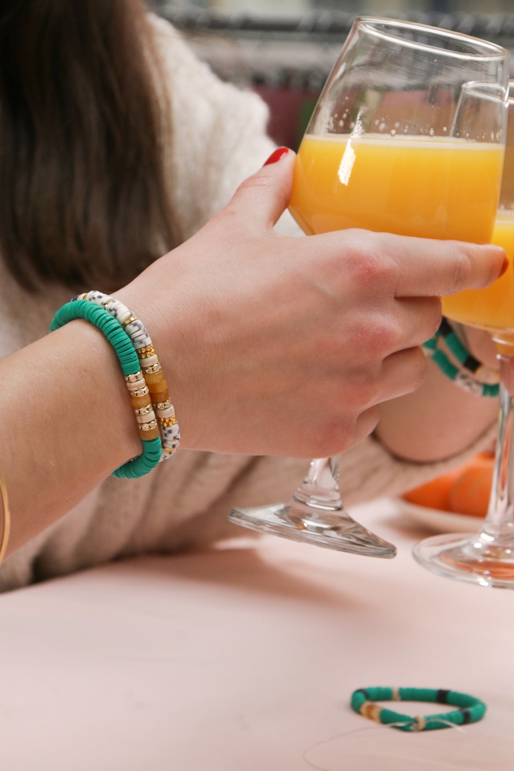 Schema Braccialetti elastici rotondi modello heishi Canopée