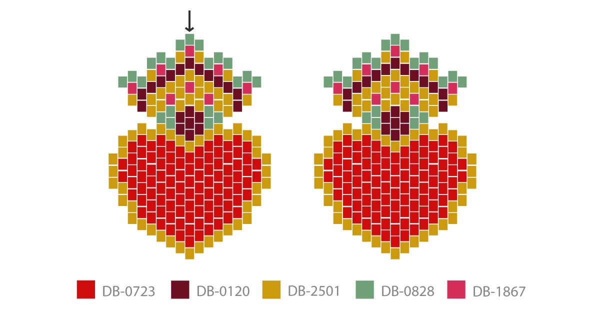 Schema Schema di tessitura Miyuki Ex-voto Heart o Mexican Beaded Heart