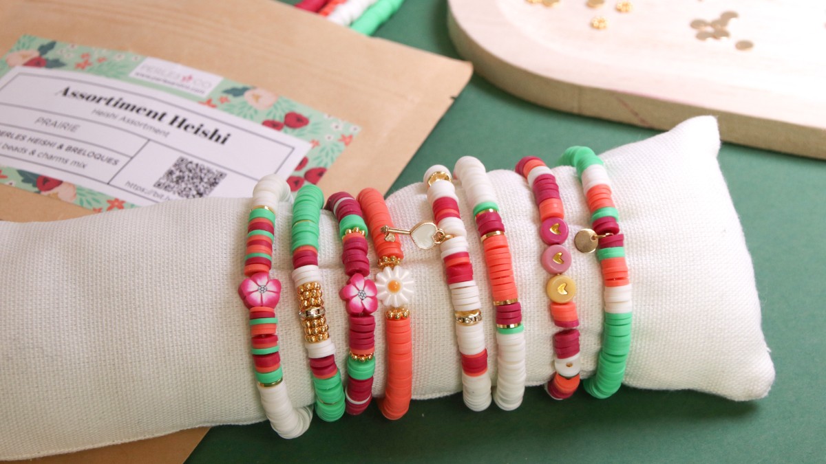 Bracciali elastici tondi modello heishi Prairie