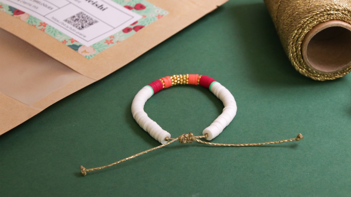 Bracciali elastici tondi modello heishi Prairie : Tappa 6