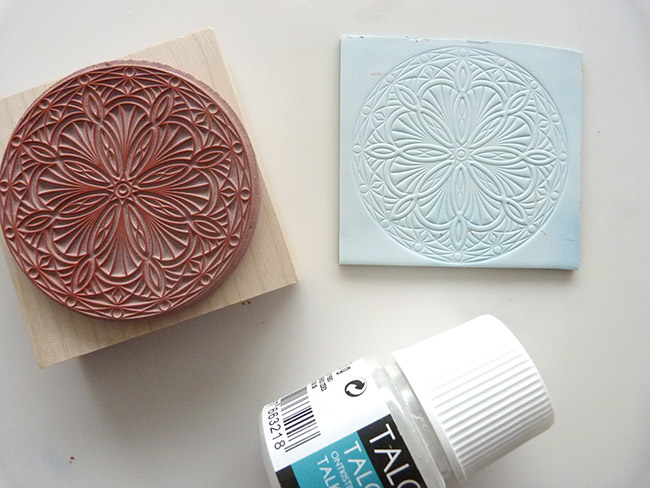 collana pasta sintetica con tampone Mandala e fiocchetti : Tappa 3