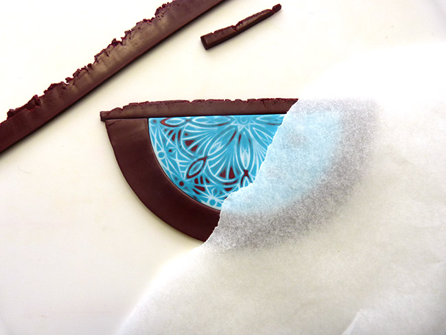 collana pasta sintetica con tampone Mandala e fiocchetti : Tappa 6