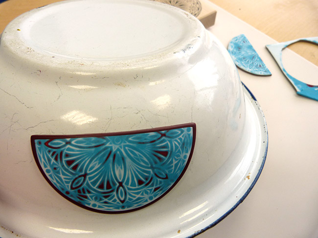 collana pasta sintetica con tampone Mandala e fiocchetti : Tappa 7