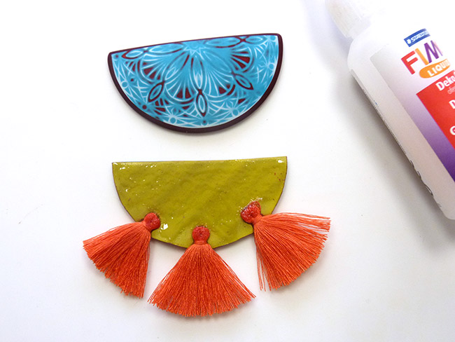 collana pasta sintetica con tampone Mandala e fiocchetti : Tappa 8