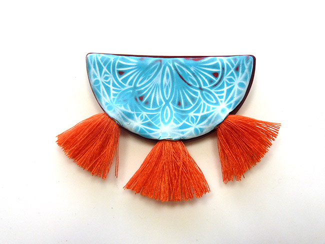 collana pasta sintetica con tampone Mandala e fiocchetti : Tappa 9