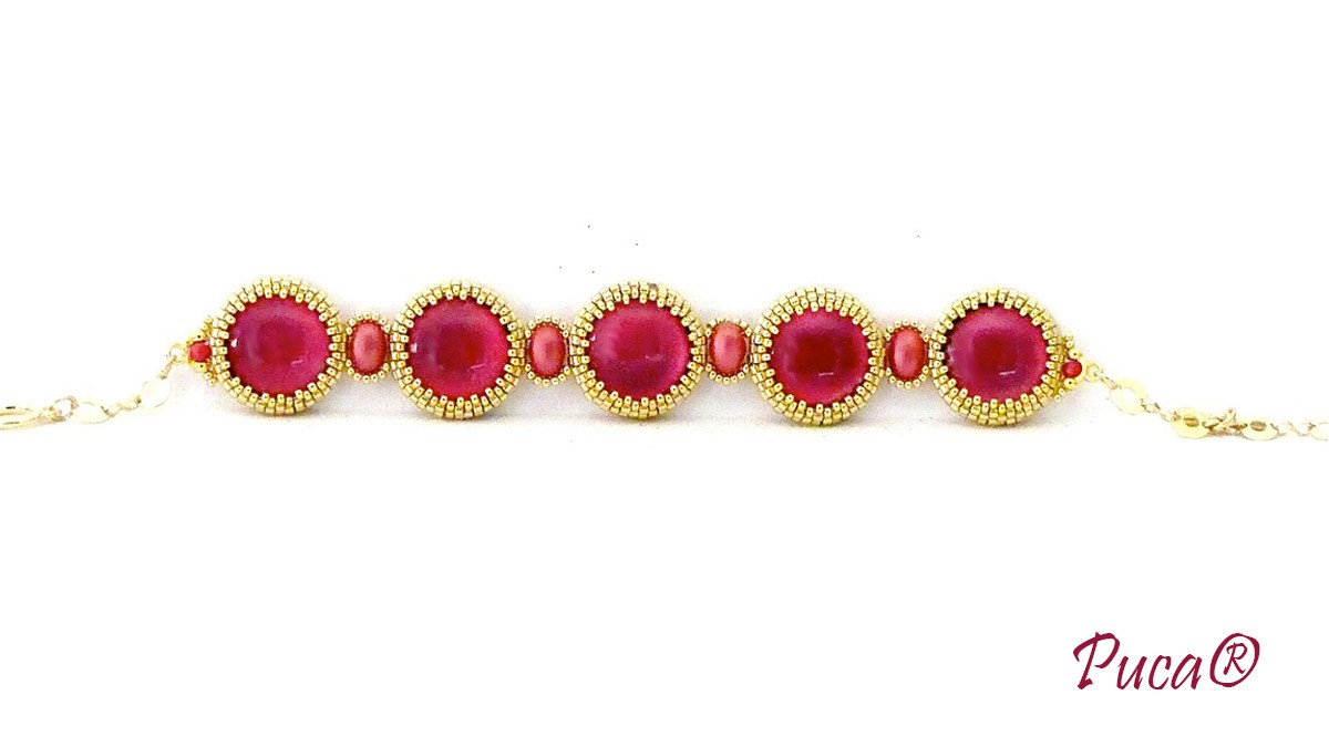 Schema Bracciale Tuto Pamela con cabochon di Puca Schema Bracciale Tuto Pamela con cabochon di Puca