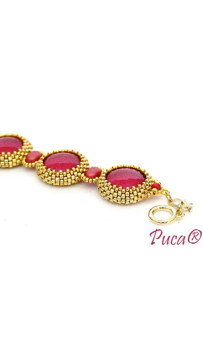 Schema Bracciale Tuto Pamela con cabochon di Puca Schema Bracciale Tuto Pamela con cabochon di Puca