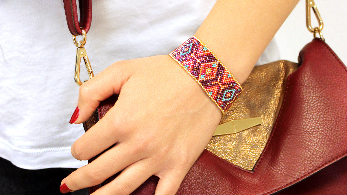 Schema Tessitura di un bracciale Miyuki a griglia in Peyote dispari Schema Tessitura di un bracciale Miyuki a griglia in Peyote dispari