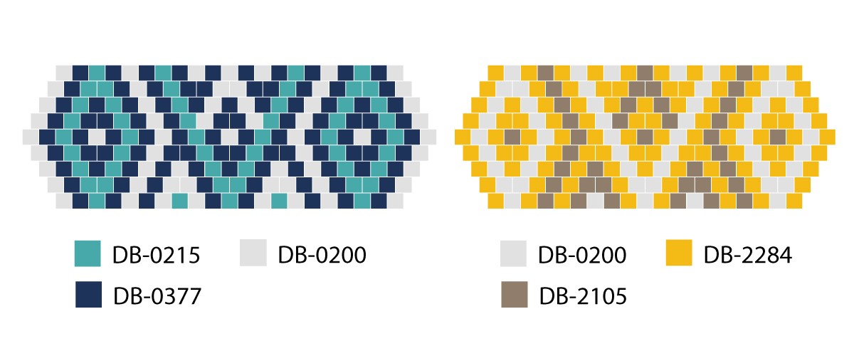 Schema 3 Braccialetti Miyuki a punto metallico e macramè