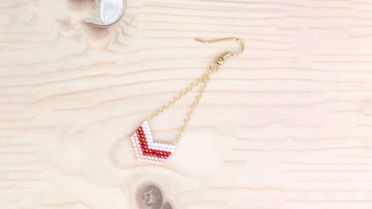 Tutorial per gli orecchini a spina di pesce Miyuki per imparare il punto Brick : Tappa 12