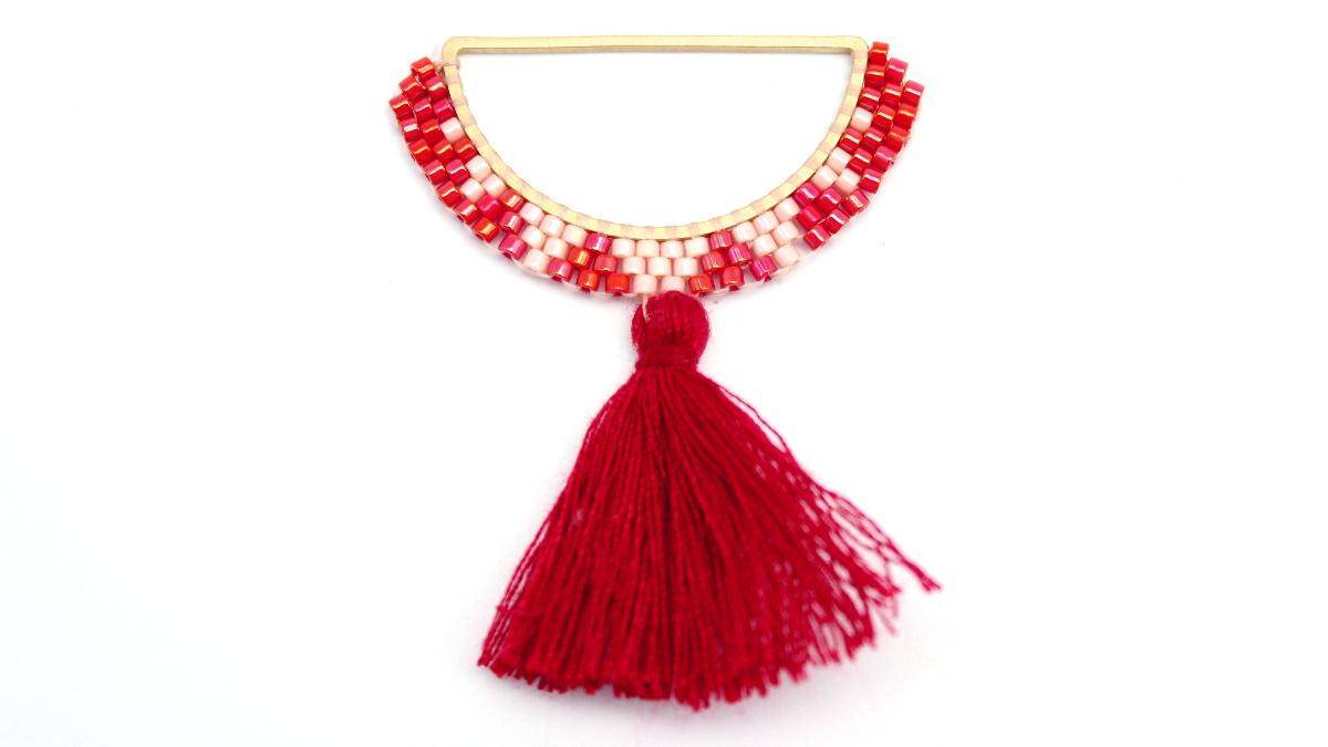 Collana Miyuki a mezzaluna tecnica a punto mattone : Tappa 5 Collana Miyuki a mezzaluna tecnica a punto mattone : Tappa 5