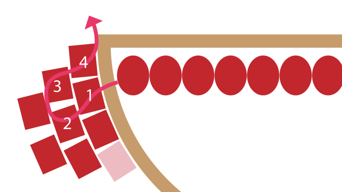 Collana Miyuki a mezzaluna tecnica a punto mattone : Tappa 6 Collana Miyuki a mezzaluna tecnica a punto mattone : Tappa 6