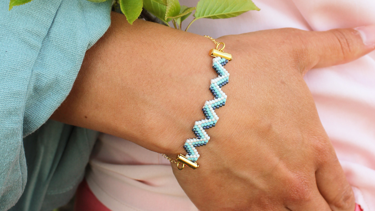Bracelet Miyuki ZigZag tissage Brick Stitch