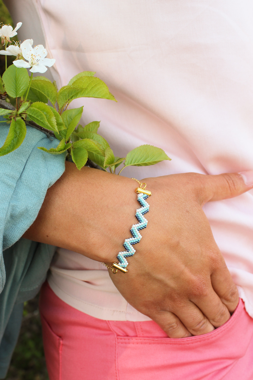 Bracelet Miyuki ZigZag tissage Brick Stitch