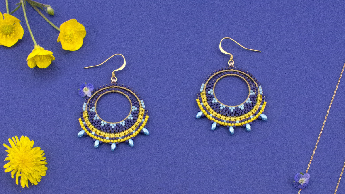 Schema Orecchini in macramè misto e miyuki Schema Orecchini in macramè misto e miyuki