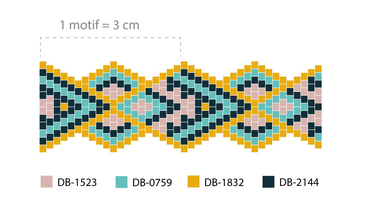 Schema Bangle Miyuki Peyote griglia di tessitura circolare