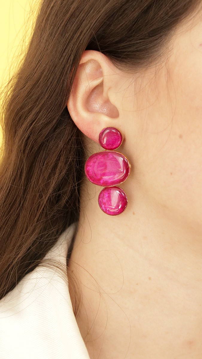 Schema Orecchini pendenti in polimero, inchiostro e resina UV Schema Orecchini pendenti in polimero, inchiostro e resina UV