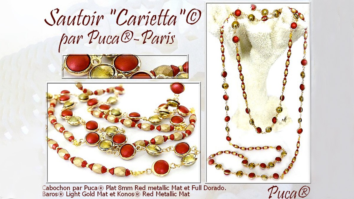 Collana Carietta con cabochon in vetro di Puca Collana Carietta con cabochon in vetro di Puca