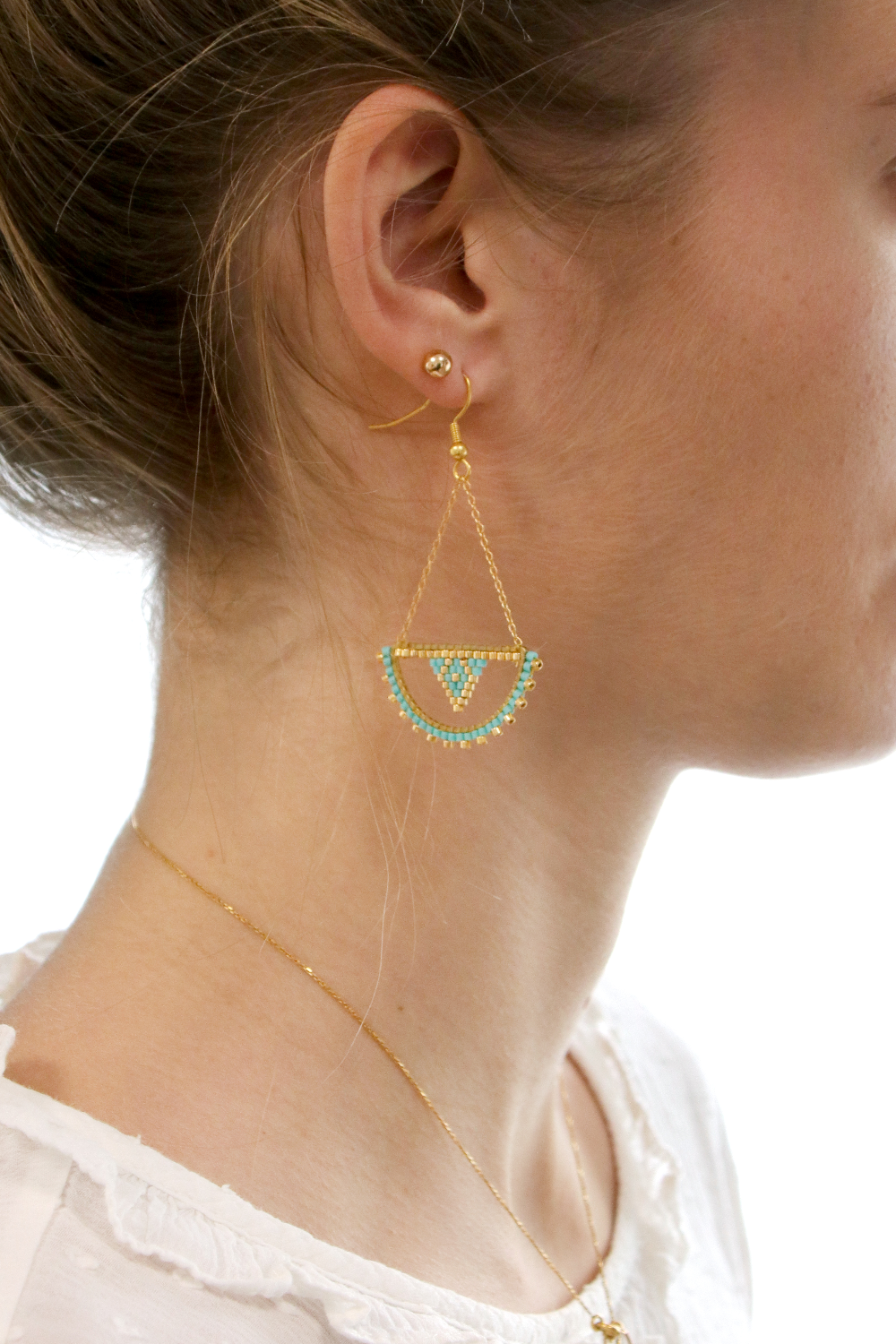 Schema Orecchini a semicerchio Miyuki Brick Stitch