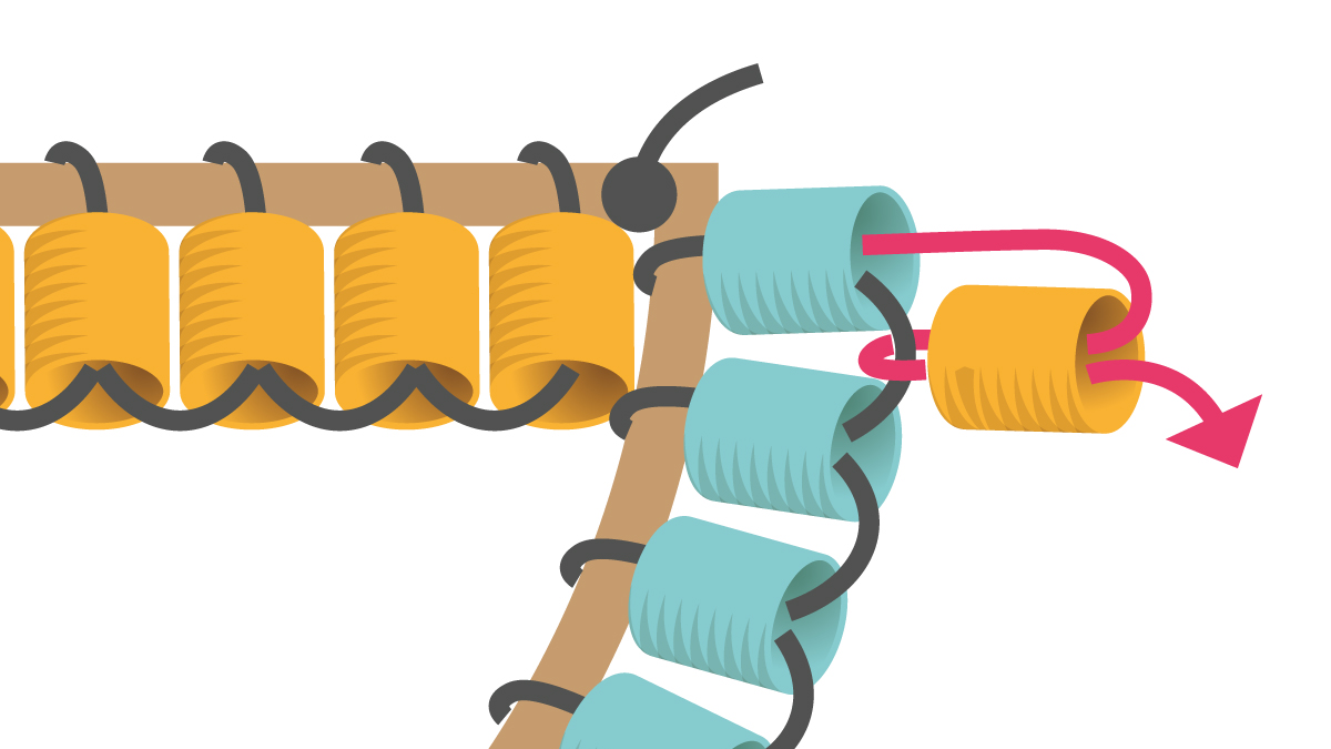 Orecchini a semicerchio Miyuki Brick Stitch : Tappa 2