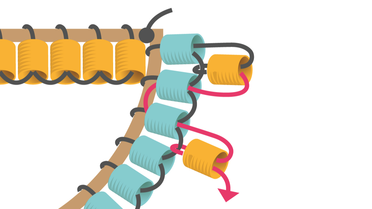 Orecchini a semicerchio Miyuki Brick Stitch : Tappa 3