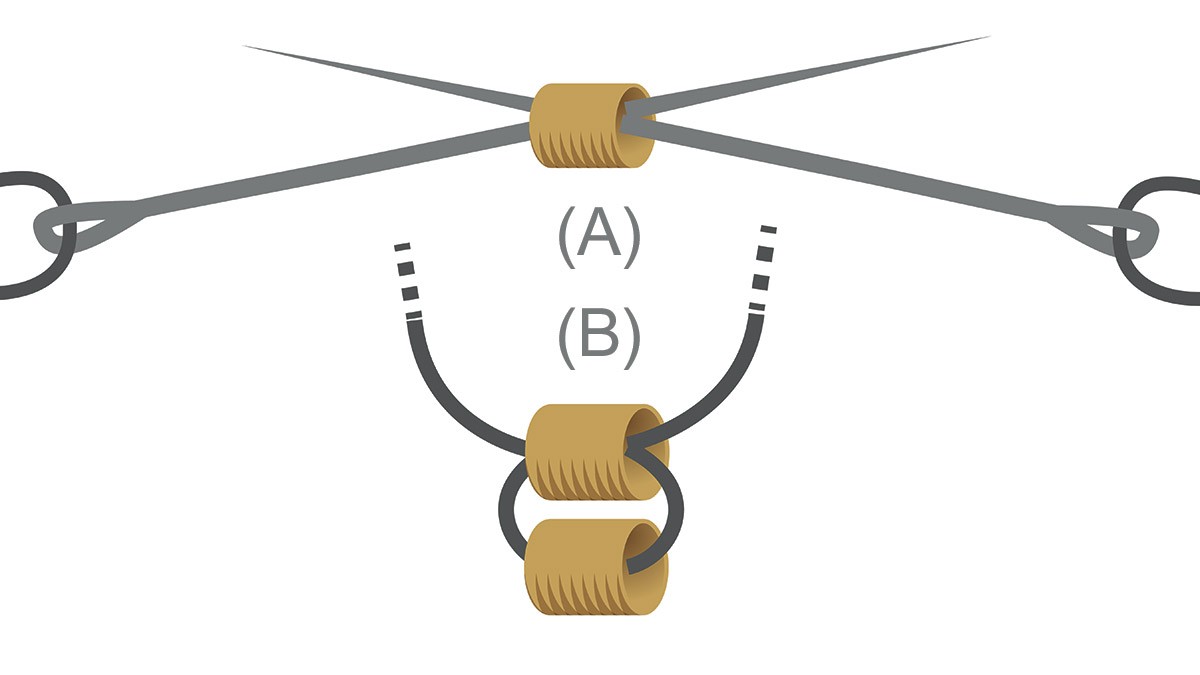Collana Miyuki con griglia di tessitura in nero e oro Brick Stitch : Tappa 1