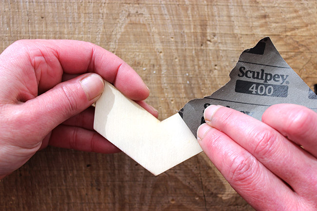 Maglia con scheda chevron pyrographed legno : Tappa 1