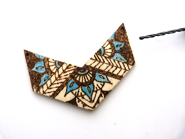 Maglia con scheda chevron pyrographed legno : Tappa 5