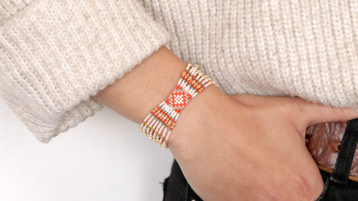 BRACCIALETTI DI FILO INTRECCIATI CON RETTANGOLINI (tubo da 24 pz