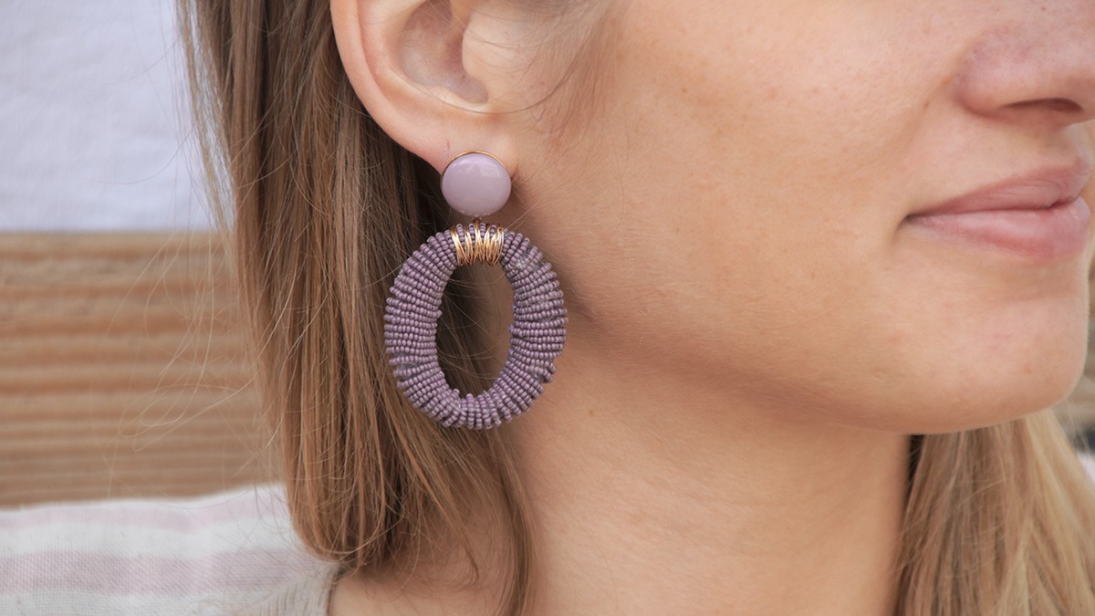 Schema Orecchini vintage con grandi maglie e perline