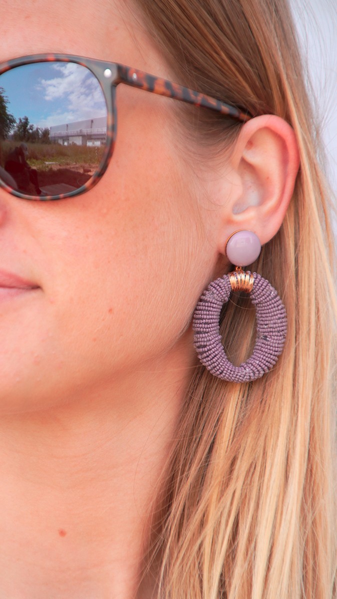 Schema Orecchini vintage con grandi maglie e perline