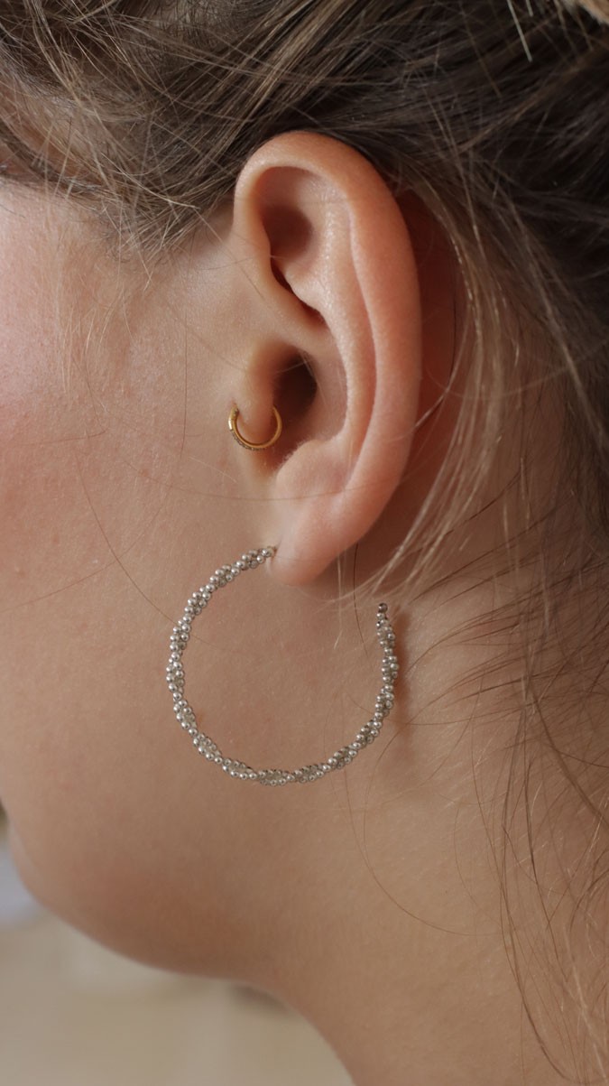 Tuto - Orecchini a cerchio ritorto in argento 925