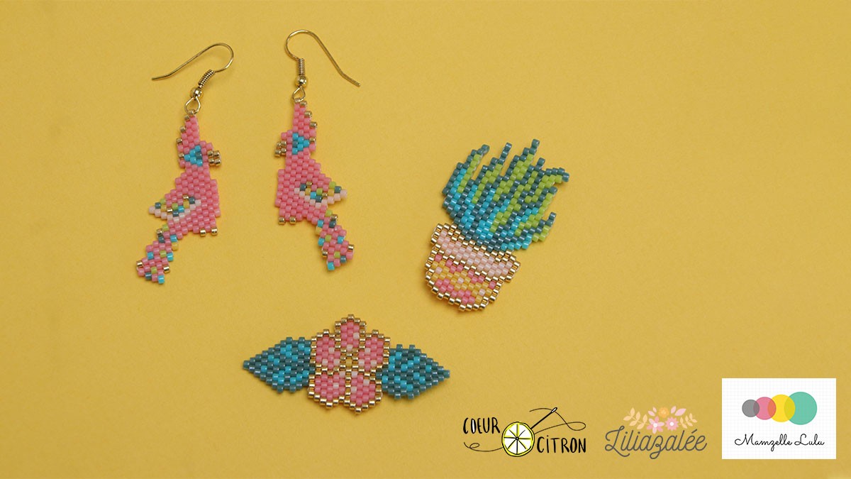 DIY tissage de perles pour l'été en brick stitch DIY tissage de perles pour l'été en brick stitch