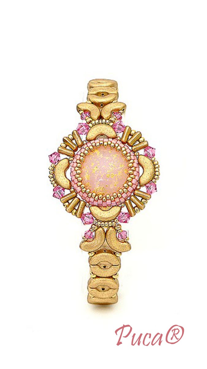 Schema Bracciale Omega con cabochon di Puca Schema Bracciale Omega con cabochon di Puca