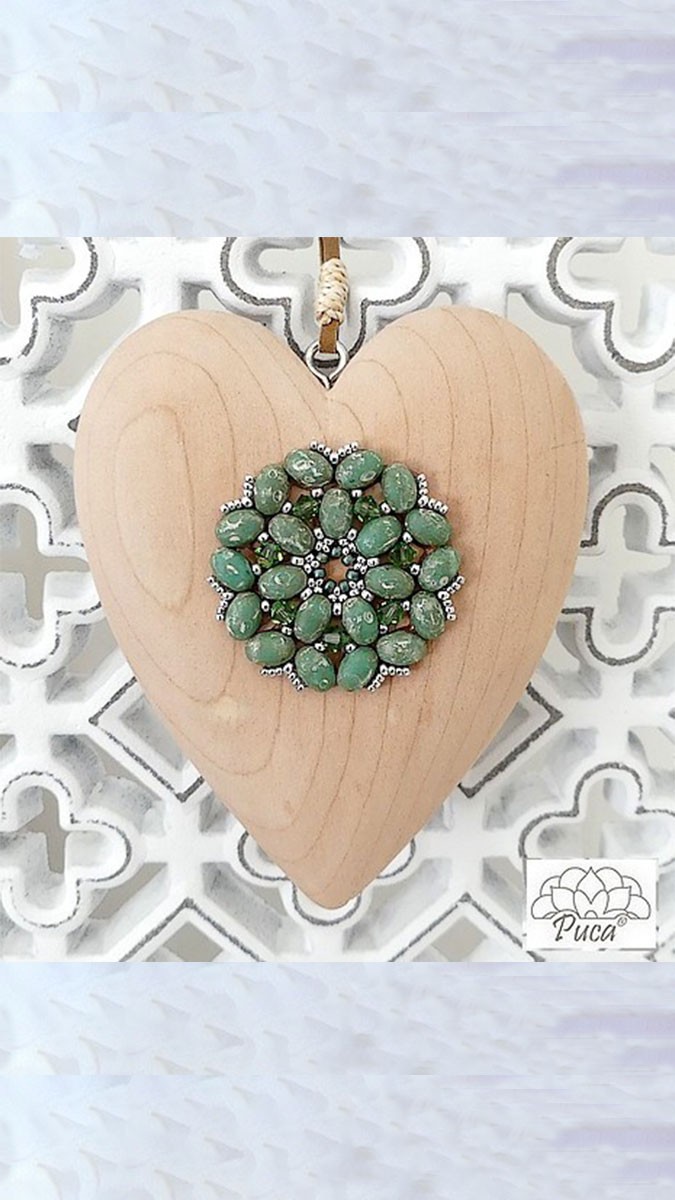 Schema Chiusura a cuore con perline Samos di Puca® diagramma Schema Chiusura a cuore con perline Samos di Puca® diagramma