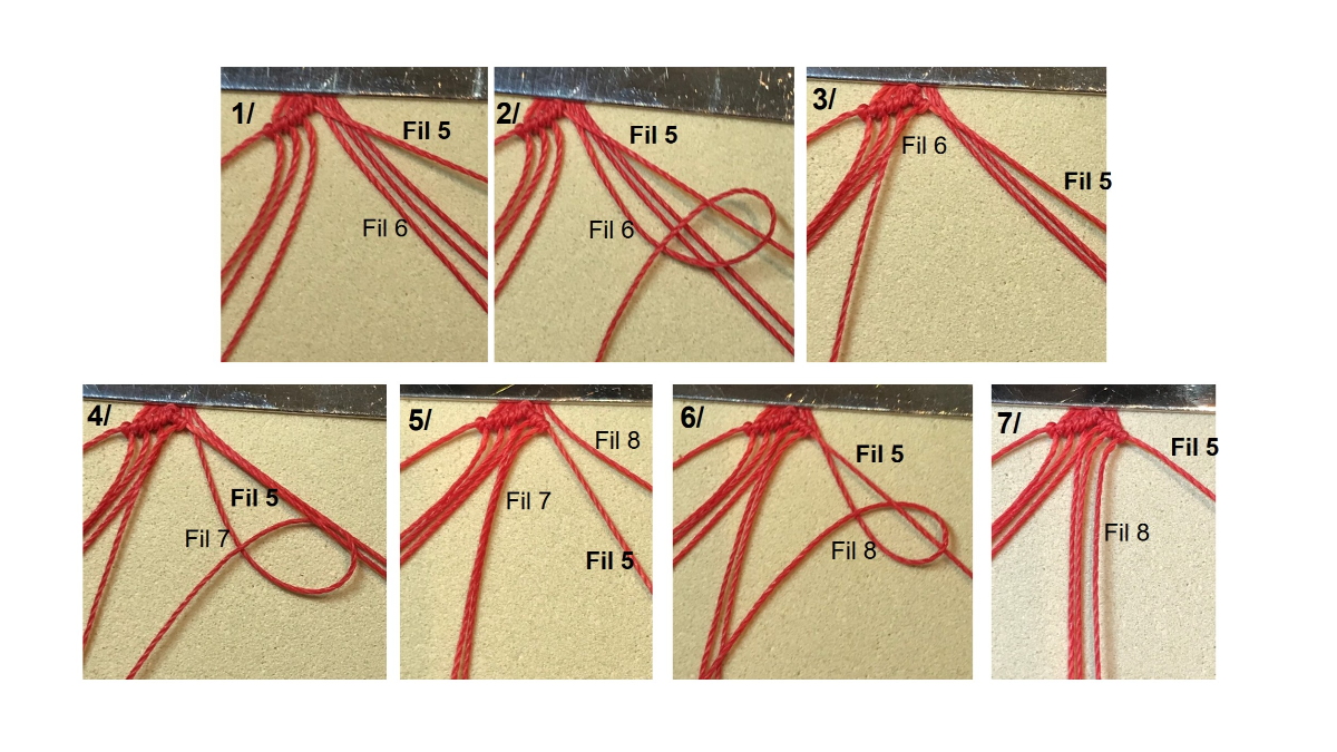 Bracciale in micro-macramè e pietre preziose : Tappa 9