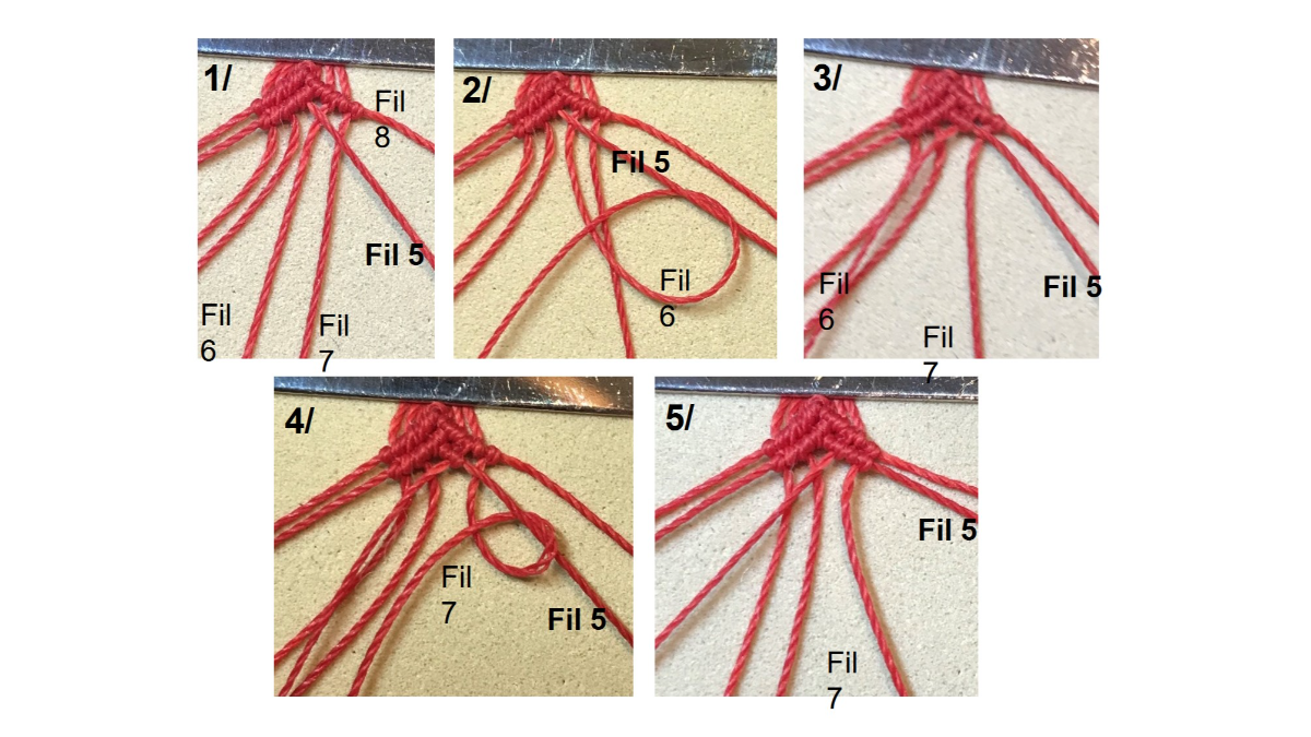 Bracciale in micro-macramè e pietre preziose : Tappa 11
