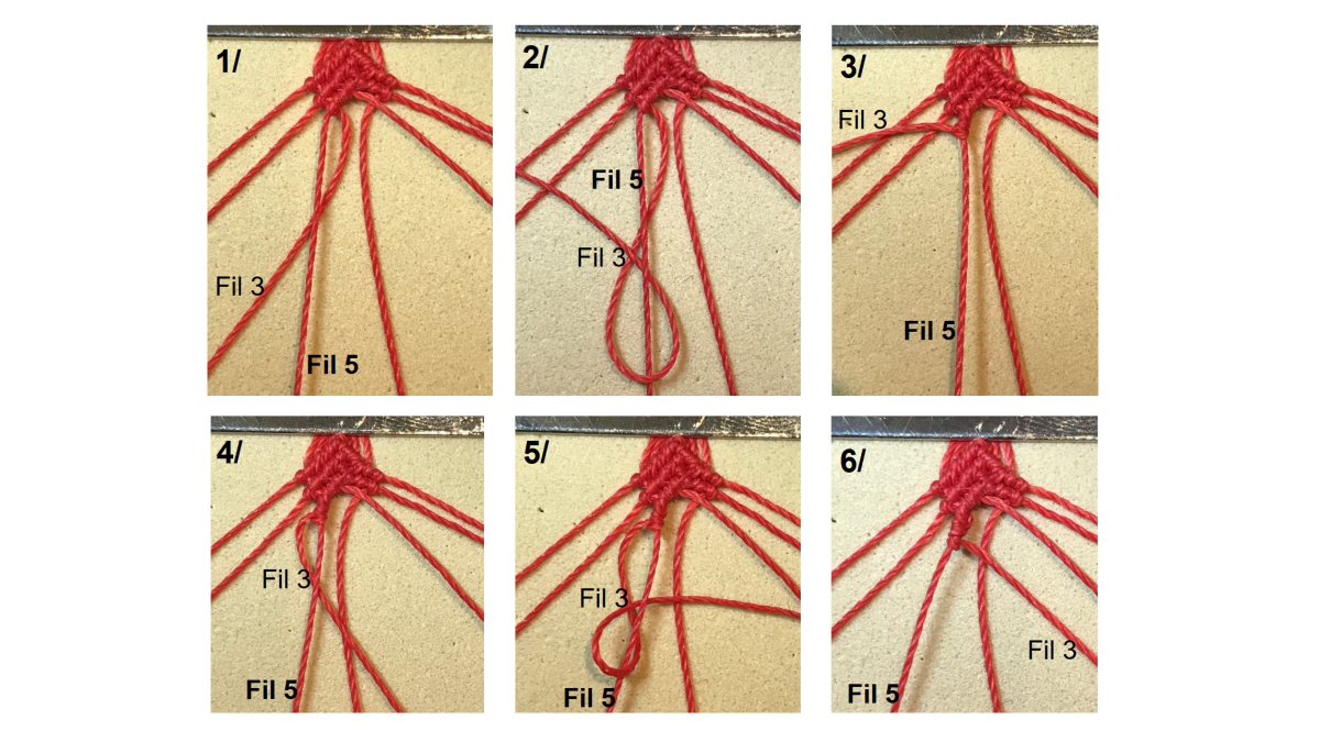 Bracciale in micro-macramè e pietre preziose : Tappa 13