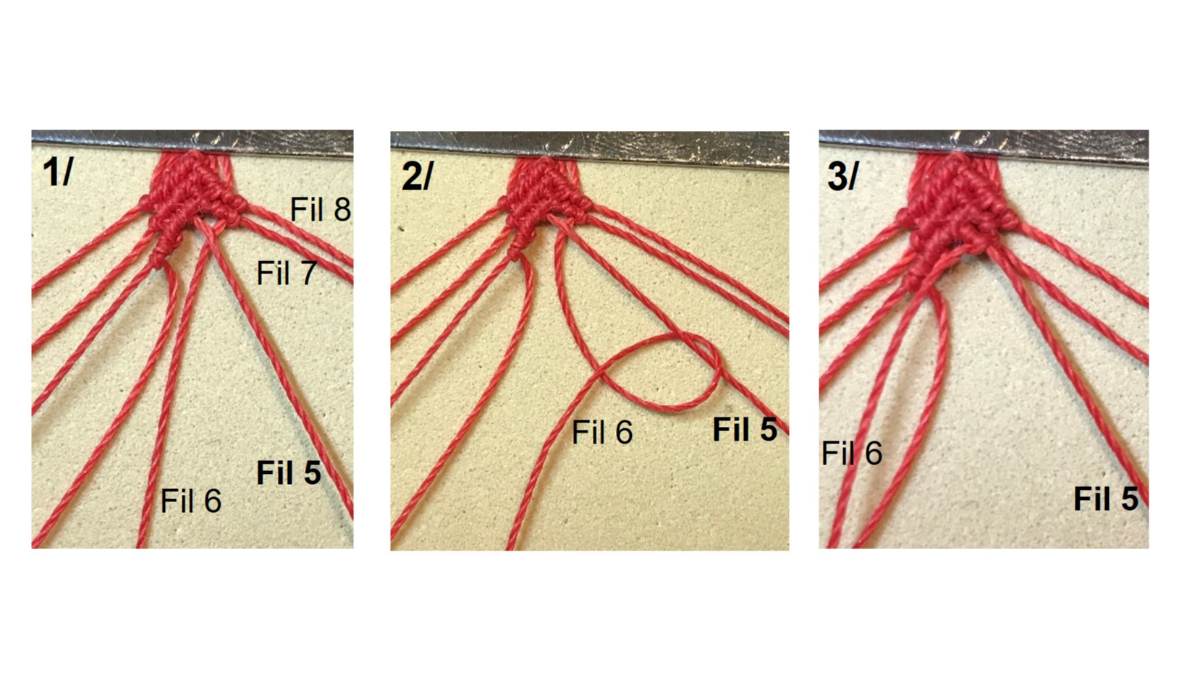 Bracciale in micro-macramè e pietre preziose : Tappa 14