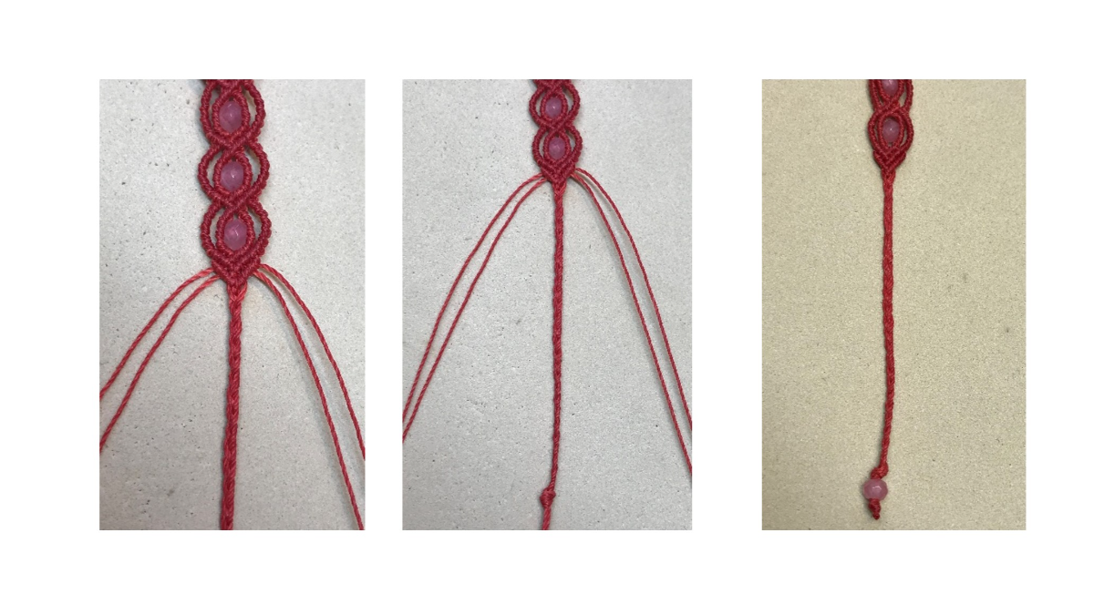 Bracciale in micro-macramè e pietre preziose : Tappa 36