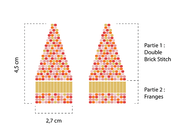 Orecchini a doppio punto luce con perle di seme : Tappa 1 Orecchini a doppio punto luce con perle di seme : Tappa 1