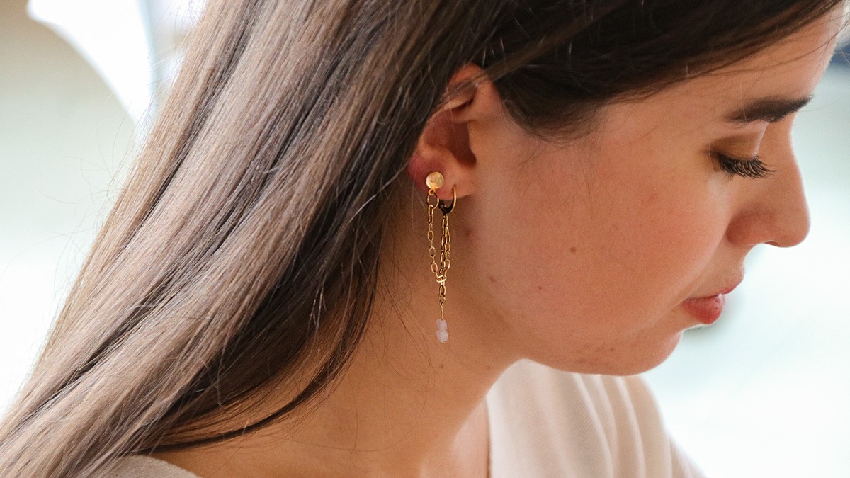 Tutorial facile, orecchini con gemme di quarzo non abbinate