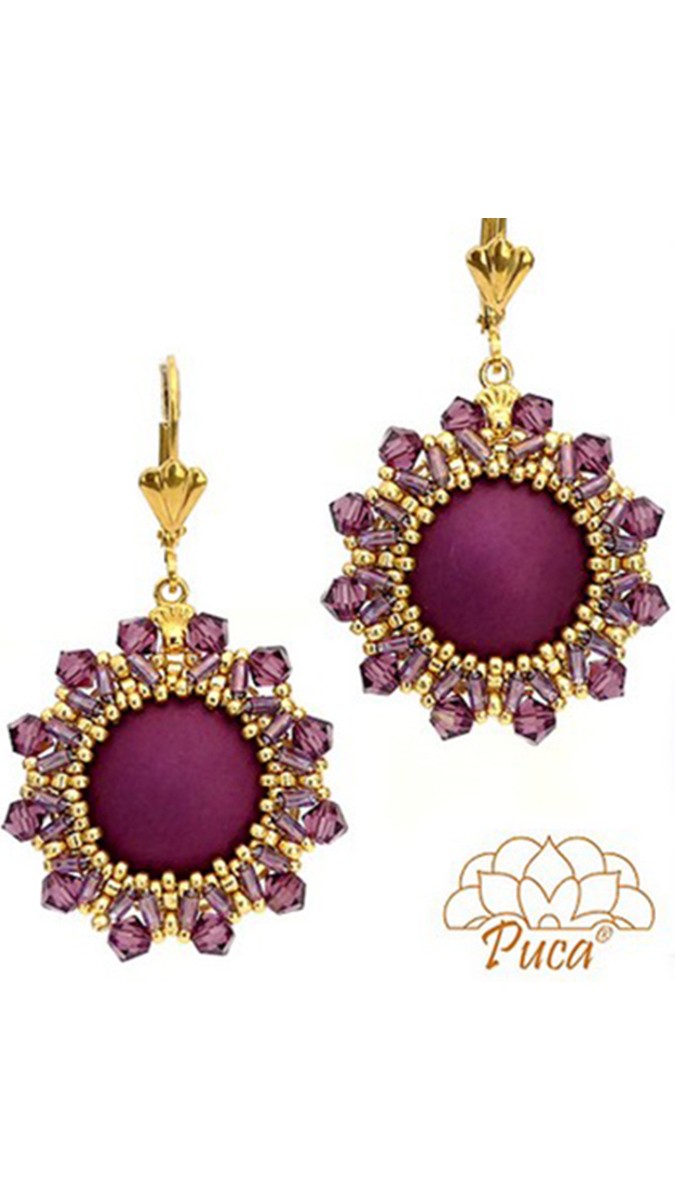 Schema Orecchini Albane con perle di Puca®, design by Puca