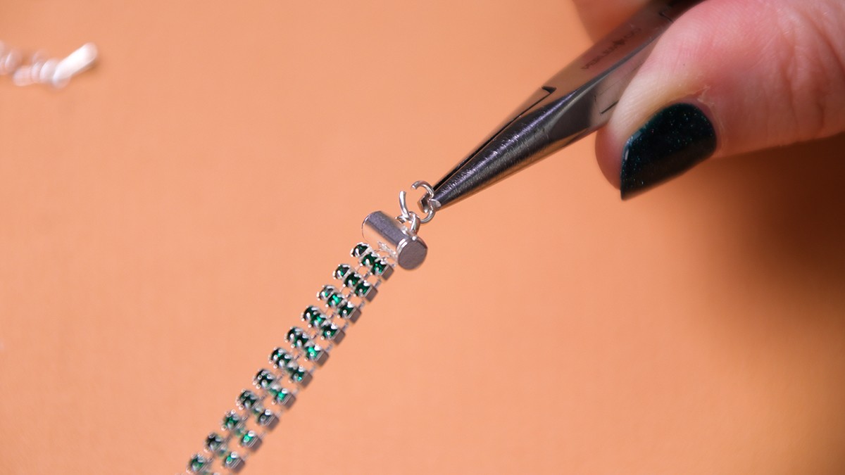 Bracciale multifilo in argento con strass : Tappa 4