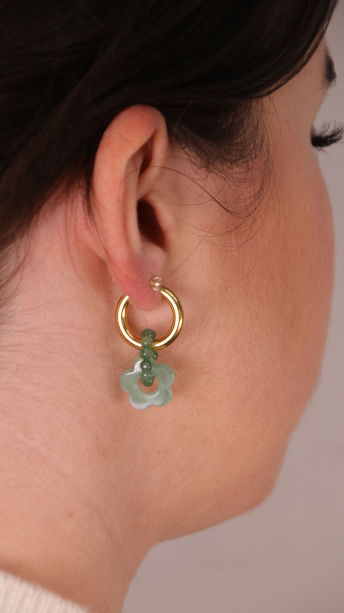 Schema Orecchini con mini fiori e pietre naturali