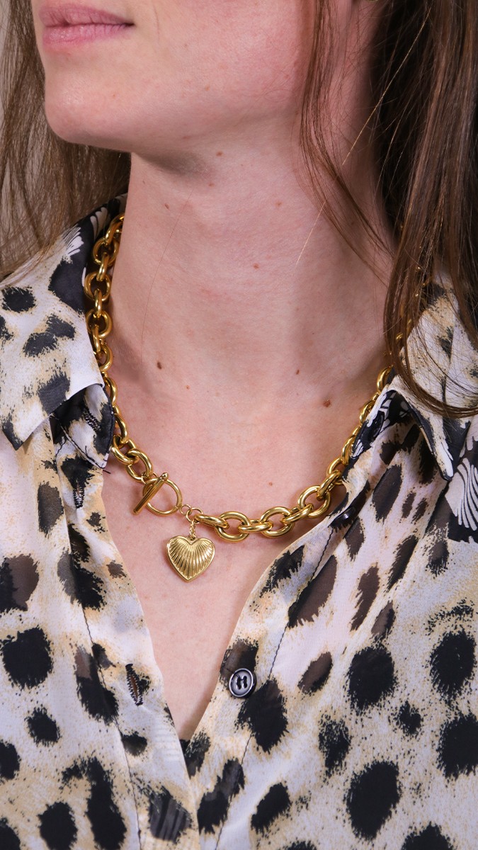 Schema Collana con chiusura a T e ciondolo a cuore Schema Collana con chiusura a T e ciondolo a cuore