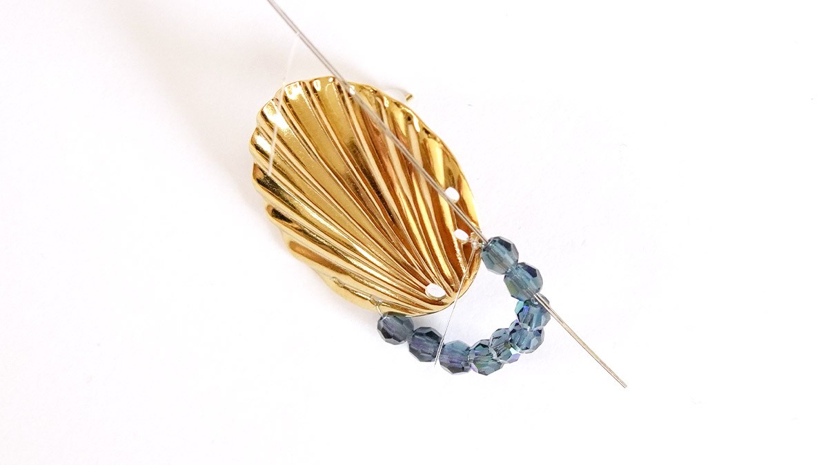 Orecchini a ventaglio placcati oro con perle Preciosa : Tappa 2