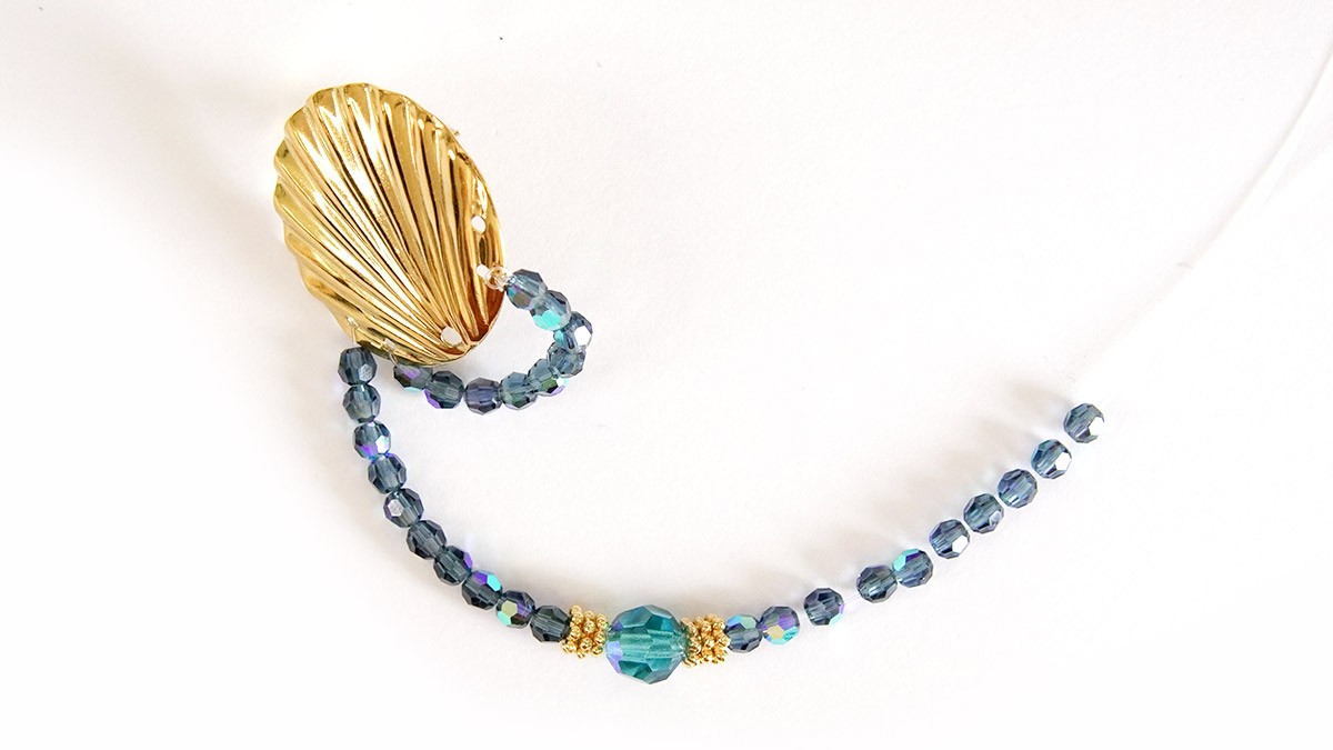 Orecchini a ventaglio placcati oro con perle Preciosa : Tappa 3