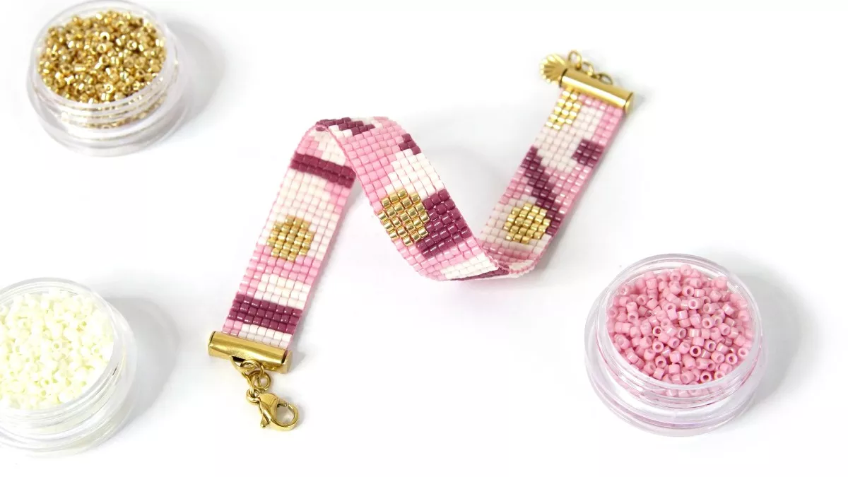 Schema Bracciale a telaio con perle Miyuki per principianti